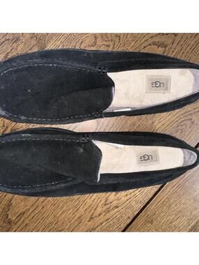 UGG Black Suede Slippers Size 14